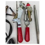 Lot of Assorted Tools: Clamps, Mac Tools Heat Gun, and Pneumatic Drill