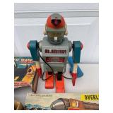 Vintage Battery Operated Toy Lot - Robot, Trains, and Dogs