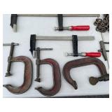 Lot of Various C-Clamps and F-Clamps
