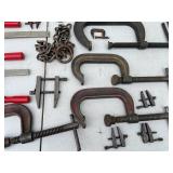 Lot of Various C-Clamps and F-Clamps