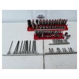 Mixed Socket Set with Long Allen Wrenches and Various Attachments
