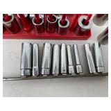 Mixed Socket Set with Long Allen Wrenches and Various Attachments