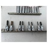 Mixed Socket Set with Long Allen Wrenches and Various Attachments