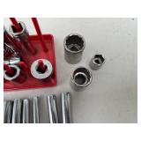 Mixed Socket Set with Long Allen Wrenches and Various Attachments