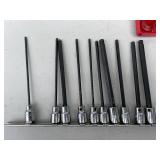 Mixed Socket Set with Long Allen Wrenches and Various Attachments