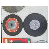Assorted Saw Blades, Sanding Screens, and Grinding Discs Lot