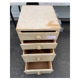 Vintage Four-Drawer Wooden Rolling Cabinet