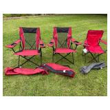 Lot of 3 Kijaro Elite Dual Lock Camping Chairs