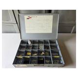 Assorted Fasteners in Metal Organizer