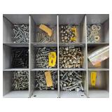 Assorted Fasteners in Metal Organizer