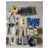 Lot of Electrical Outlets, Plates, and Hardware