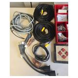 Assorted Electrical and Connector Supplies with Cables and PFM Integrators Organizer
