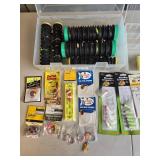 Assorted Fishing Tackle with Storage Cases