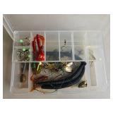 Assorted Fishing Tackle Lot with Tackle Boxes and Hooks