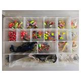 Assorted Fishing Tackle Lot with Tackle Boxes and Hooks