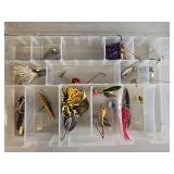 Assorted Fishing Tackle Lot with Tackle Boxes and Hooks