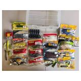 Lot of Assorted Fishing Baits & Lures with Storage Box