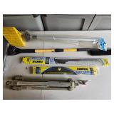 Lot of Automotive Accessories: Snow Brush, Rain-X Wipers, Window Visor, and Hydraulic Struts