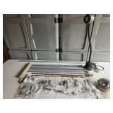 Assorted Cabinet Hardware/Parts and Flexible Arm Work Light