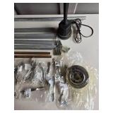 Assorted Cabinet Hardware/Parts and Flexible Arm Work Light