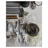 Assorted Cabinet Hardware/Parts and Flexible Arm Work Light