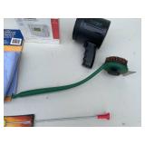 Assorted Lot of Tools, Thermostat, and Cleaning Supplies