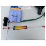 Assorted Lot of Tools, Thermostat, and Cleaning Supplies