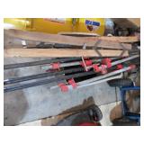 Assorted Woodworking Bar Clamps and Shopsmith Guides