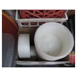 Lot of Plastic Crates and Buckets