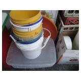 Lot of Plastic Crates and Buckets