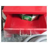 Red Metal 4-Drawer Storage Cabinet