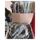 Assorted Plastic and Rubber Hoses with Hose Cutter