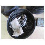 Lot of Metal Hose Clamps with Buckets and Storage Box