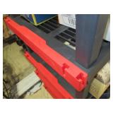 Heavy Duty 4-Tier Plastic Storage Shelving Unit with Red Supports