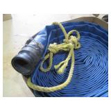 Heavy-Duty Blue Layflat Hose with Connector and Rope