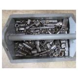 Assorted Socket Wrench Set with Metal Toolbox
