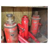Lot of 3 Red Hydraulic Bottle Jacks