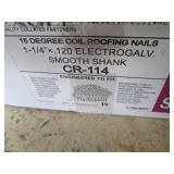 B&C Eagle 15 Degree Coil Roofing Nails 1-1/4" x .120 Electro-Galvanized Smooth Shank CR-114