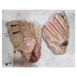 Lot of 2 Vintage Leather Baseball Gloves
