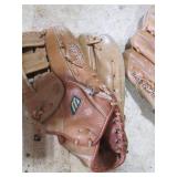Lot of 2 Vintage Leather Baseball Gloves