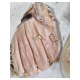 Lot of 2 Vintage Leather Baseball Gloves