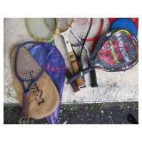 Assorted Sports Equipment Lot with Tennis and Racquetball Rackets & Accessories