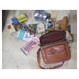 Vintage Camera Lot with Accessories and Carrying Case