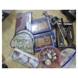 Mixed Lot: Kitchen Utensils, Light Bulbs, Towel Rings, and Placemats