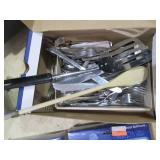 Mixed Lot: Kitchen Utensils, Light Bulbs, Towel Rings, and Placemats