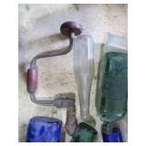 Lot of Vintage Tools and Antique Bottles