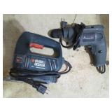 Lot of Two Power Tools: Black & Decker Jig Saw and Altecraft Drill
