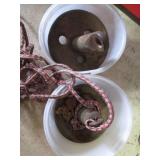 Lot of 2 Boat Anchors with Nylon Ropes