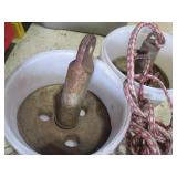 Lot of 2 Boat Anchors with Nylon Ropes