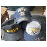 Lot of 3 United States Navy Themed Hats